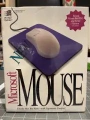 1993 Microsoft Mouse Round Mouse Port PS/2 Connector &serial Connector NIB