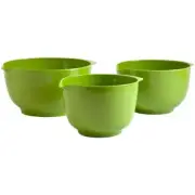 Hutzler Melamine Mixing Bowl Set Green Dishwasher Safe 3-Piece 2L 3L 4L Nesting