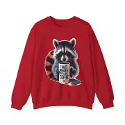 Unisex Heavy Blend™ Crewneck Sweatshirt I hate Mondays but I love Coffee Racoon