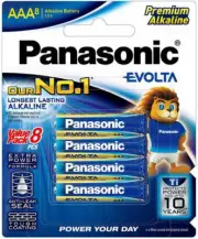 8x Panasonic Evolta AAA Batteries Alkaline 1.5V LR03 AM4 MN2400 Blister Card Typ