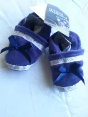 BNWT PUMPKIN PATCH BLUEBERRY VELOUR BOW BOOTIES, MIX & MATCH TO SAVE!!
