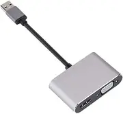 Diyeeni USB to HDMI VGA Adapter, USB 3.0 to 1080P HD HDMI VGA Converter, Computer HDMI Adapter for Windows 7/8/8.1/10