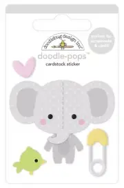 6 Pack Doodlebug Doodle-Pops 3D Stickers-Elli-Fun, Bundle Of Joy DP6771