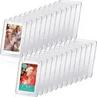 100 Pcs Acrylic Magnetic Photo Frame Mini Picture Frame Double Sided Clear Fridg