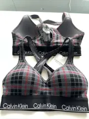 Calvin Klein Women's Modern Cotton Holiday Padded Bralette, Charcoal, (INT1)