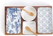 Two's Company Chinoiserie 7 Pieces Tidbits and Tapas Serving Set