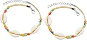 OATIPHO 2pcs Shell Anklet Bracelet Style Decorative Jewelry Anklet Accessories