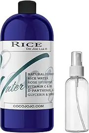 Rice Water Growth Mix - Nourishing Rice Water Toner With Rose Hydrosol Aloe Vera Face & Scalp Essence Rice Extract Pro Vitamin B5 Oily Skin Alcohol-Free Bulk Spray Spritz (32 oz & Empty Sprayer)