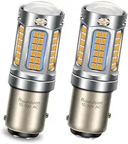 Ruiandsion 1157 BAY15D 2057 2357 7528 Amber Yellow 2016 69SMD LED Chip 1200LM Built-in Driver for Reverse light Turn signal light Tail light Pack of 2