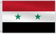 3×5 FT Syria Flag,Large Syrians National Decor,Double Side Digital Printed 75D Polyester Banner With Canvas Header Brass Grommet