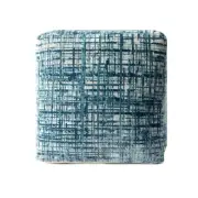 HomeRoots Amelia Blue Cotton Square Cube Ottoman