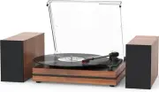 Vintage Record Player with External Speakers Belt-Drive Turntable