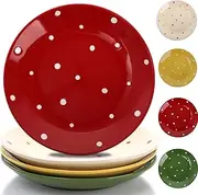 AVLA Ceramic Dessert Plates Set of 4, 8 Inches Porcelain Salad Serving Plates, Appetizer Plates for Steak, Pizza, Snack, Small Dinner Plate for Party, Restaurant, Home, Dishwasher and Microwave Safe