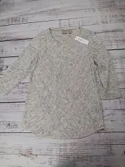 Chicos Shirt Women's O Small mimi marble spacedye heather wrap 3/4 Sleeve New