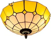 Hanging Tiffany Style Lamp 30cm Tiffany Stained galss Ceiling Lamp MagnoliaGlass Light Fitting for Bedroom Restaurant Café