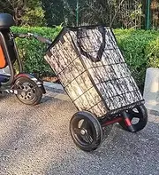 Foldable Bike Cargo Trailer with Universal Bike Hitch, Bicycle Wagon Trailer with 11.8" Wheels, Large Loading Bike Trailer Storage Cart