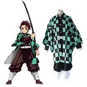 Demon Slayer: Kimetsu no Yaiba Kamado Tanjirou Anime Cosplay Costume Outfits Cosplay Suits Top Pants Cloak For Men's Women's Adults