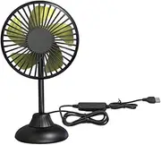 COMPUKAS USB Car Fan for Dashboard Portable Mini Silent Electric Fan for Cars Rotatable Air Circulation Cooling Device for Home and Vehicle Use Compact and Durable