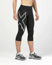 2XU Ice-X Compression Tights 3/4 Women's Small Black WA4892b Fitness Running