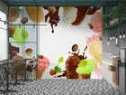 3D Ice Cream Chocolate Spread Self-adhesive Removeable Wallpaper Wall Mural 2588