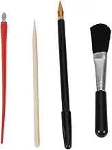 TEHAUX 4pcs Scratching Drawing Tool, Scratch Painting Tools Set Scratch Paper Pen Stylus with Clean Brush Scratcher for Art Painting Coloring