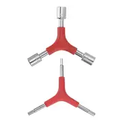 Y-Shaped 3 Way Bike Hex Wrench Set 8/9/10mm Y-Type Socket Wrench Kit Tools, Red