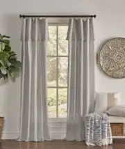 Mercantile Drop Cloth Light Filtering Rod Pocket Single Curtain Panel Grey 50x84