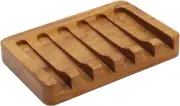 Soap Dish with Slanted Waterfall Design by , Bar Soap Holder Teak Wood, Soap Sav