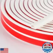 Silicone Weather Stripping Door Seal, 20FT Self Adhesive D-Shaped Door Weathe