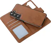 YocoverTech for Samsung S23 Plus 5G Case,for Galaxy S23 Plus 5G Wallet with Card Slots,2 in-1 Magnetic Removable PU Leather Flip Wallet Cover[6.6 inch]-Brown