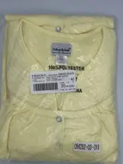 Anthony Richards Snap Front Terry Duster Housecoat Yellow 1x New Short Sleeve