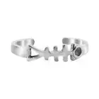 925 Sterling Silver Fish Bone Adjustable Toe Ring for Women