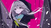 Anime loopers gray hair purple eyes school uniform Playmat Gaming Mat Desk