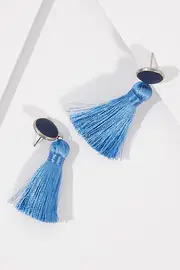 Bezel Set Tassel Earrings--GRE-BEZELTAS