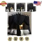 Elegant Double-Black Princess Canopy with Mosquito Protection for King Beds