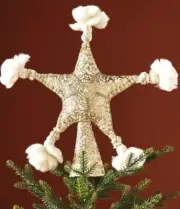 Anthropologie Lyra Star Holiday Gold Tree Topper New