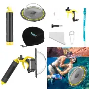 For Hero 8 Dome Port 30M Underwater Diving Camera Lens Housing Case + Grip