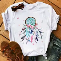 在飛比找蝦皮購物優惠-Floral Dream Catcher T-shirt夏季