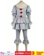Scary Clown Pennywise IT Movie Stephen King Horror Halloween Joker Costume