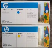 ✨ Genuine HP 124A Toner Lot Q6001A, Q6002A, OEM Yellow, Cyan ✨