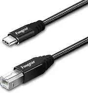 USB C to USB B Printer Cable Fasgear 1 Pack 16.5ft/5m USB 2.0 Type C to Type B Scanner Braided Cord Compatible for Epson HP Canon Brother Samsung Printer|Yamaha Digital Piano Midi Keyboard DAC |Black