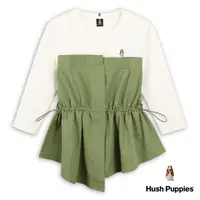 在飛比找momo購物網優惠-【Hush Puppies】女裝 上衣 不規則下擺假兩件上衣