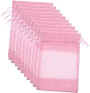 ERINGOGO Mesh Drawstring Bag Pouches Set 10 Pcs Window Storage Organizer for Jewelry Small Bag for Travel