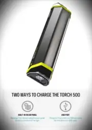 GOAL ZERO LED RECHARGEABLE SOLAR TORCH 500 MULTI-PURPOSE FLASHLIGHT POWER BANK