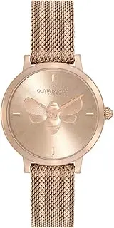 [Olivia Burton] Women's Ultra Slim Bee 24000020 Quartz Watch, Carnation Gold, 28 mm Case Diameter