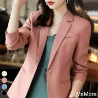 在飛比找momo購物網優惠-【MsMore】小西裝外套韓版氣質知性休閒百搭西裝短版外套#