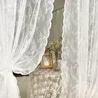 Pastoral French Lace Sheer Curtains Window White Tulle Curtains Curtain Drapes