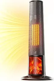STORM HERO Fan Heater for Bedroom - 2000W Ceramic Tower Heaters, 70° Oscillating Electric Heater, 12H Timer, Fast Heating Portable Heater for Office, Bathroom, Large Room, Living Room, Indoor Use
