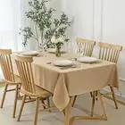 Rectangle Slubby Textured Tablecloth Waterproof Spillproof Wrinkle Free Table...