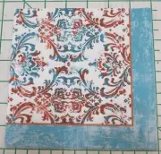 Three Decorative Luncheon Napkins for Decoupage "Teal & Rust Damask"